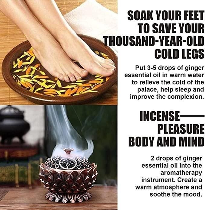 Belly Drainage Ginger Oil, Lymphatic Drainage Ginger Oil, Slimming Tummy Ginger Oil, Ginger Essential Oil for Swelling and Pain Relief, Care for Skin (10ML)