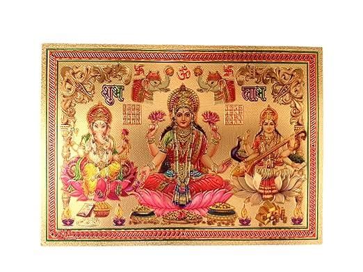 Peel And Stick Pvc Decorative 1 Sticker Of Luxmi Ganesh, 1 Sticker Of Shubh Deepawali, 1 Sticker Of Kuber Yantr, 2 Sticker Of Luxmi Paduka, 1 Sticker Of Charan Rangoli , 2 Stickers Of Om (Set Of 8)