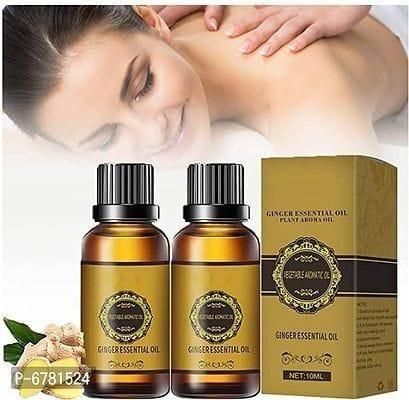 Belly Drainage Ginger Oil, Lymphatic Drainage Ginger Oil, Slimming Tummy Ginger Oil, Ginger Essential Oil for Swelling and Pain Relief, Care for Skin (10ML)