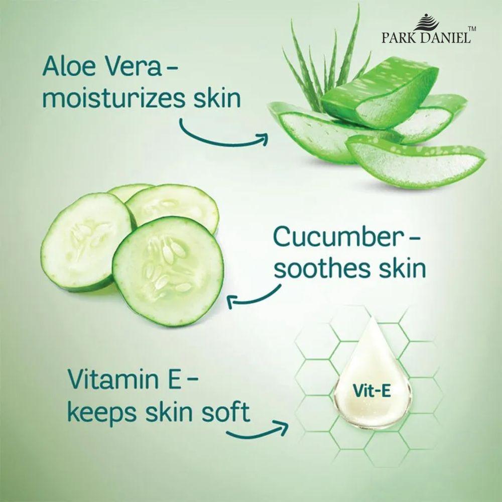 Park Daniel Cucumber & Aloe Vera Extract Gel For Smooth & Hydrate Skin, Reduce Black Spots 100 grams