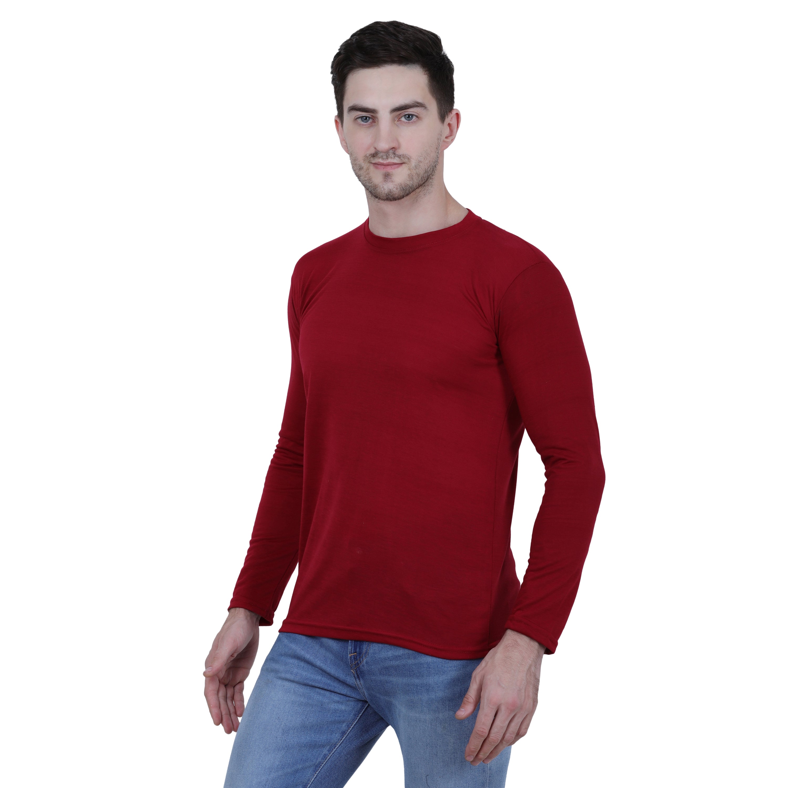 Men's Cotton Round Neck Full Sleeves Stylish Tshirt (Pack of 3)