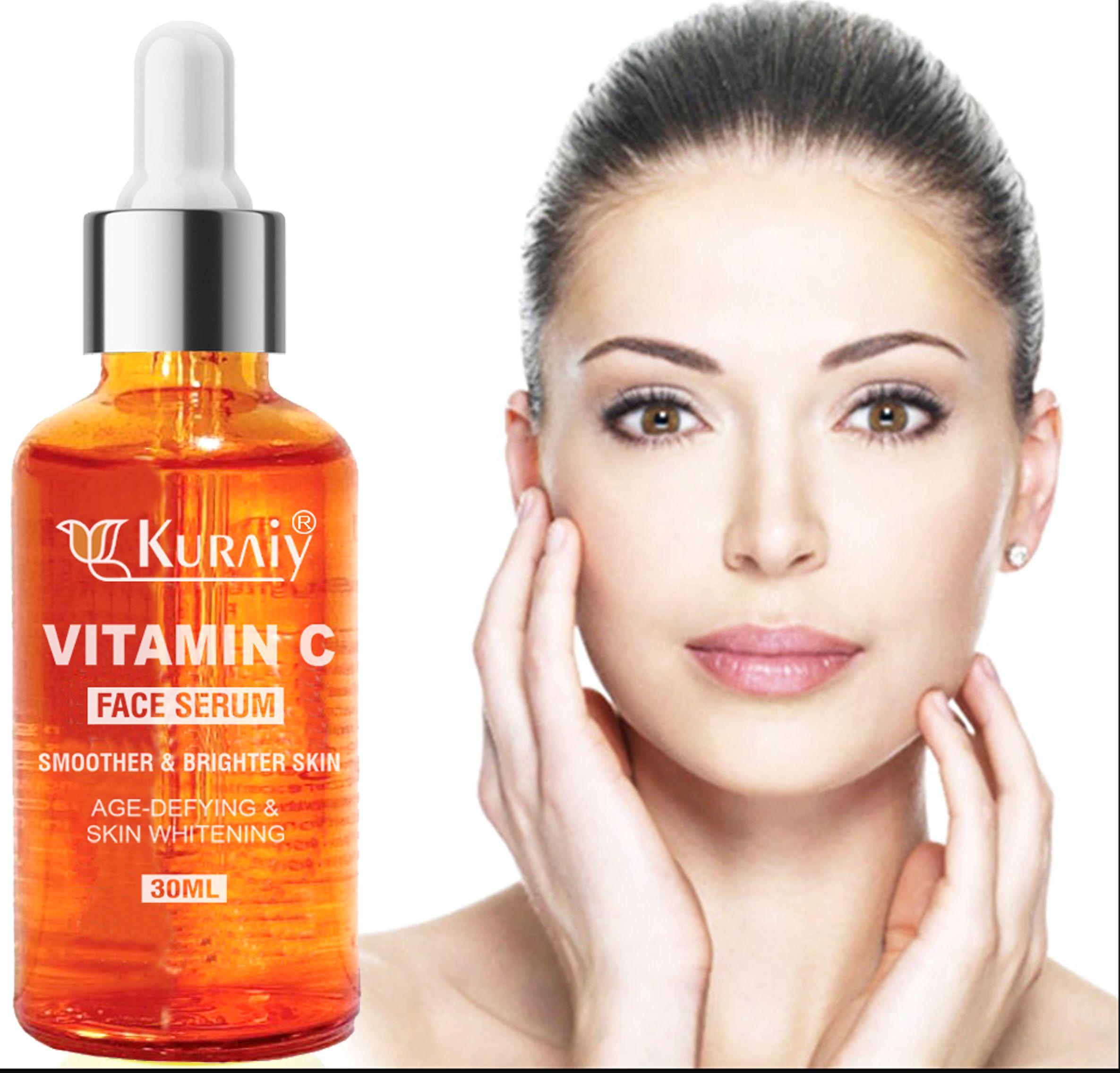 Kuraiy Best Vitamin C Bright Skin Face Serum | Fades Dark Spots & Hyper Pigment| Experience Glowing Skin | Dermatologically Tested | For Men & Women | All Skin