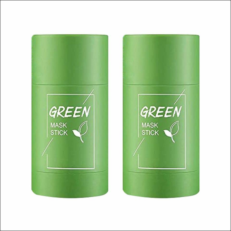 GABANA Cleansing Mask Stick for Face | For Blackheads Whiteheads Oil Control & Anti-Acne | Green Mask Stick for Men and Women Pack of 2 of 40 Grams