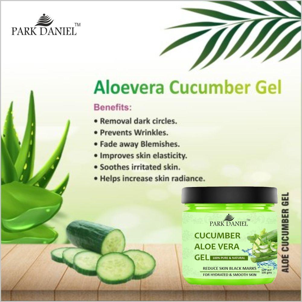 Park Daniel Cucumber & Aloe Vera Extract Gel For Smooth & Hydrate Skin, Reduce Black Spots 100 grams